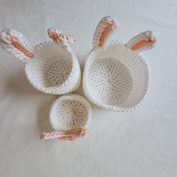 Panier rond décoration lapin 3 pièces – Image 2