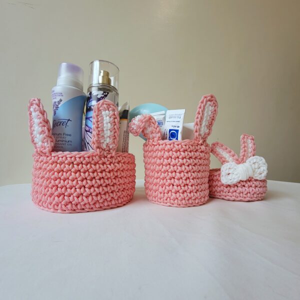 Panier rond décoration lapin 3 pièces – Image 2